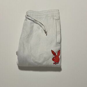 Playboy Joggers Athleisure Comfy Sweatpants Bunny White Men's size Large